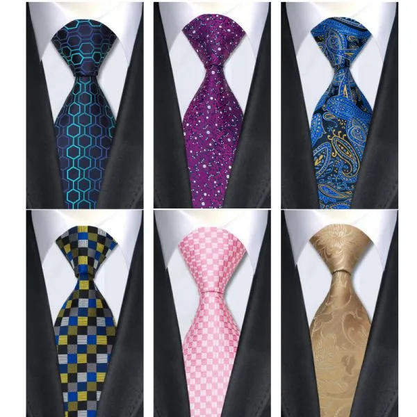 Customized Satin Mens Jacquard Neckties Standard Length Printed