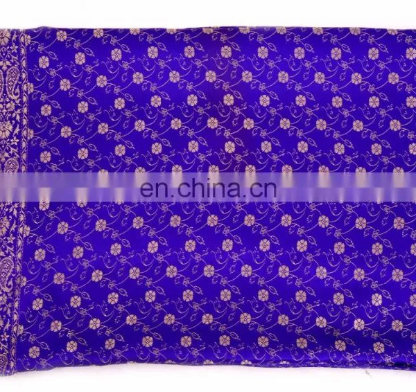Designer Banarasi Handloom Satin Art Silk Sari With Light Gold Zari Work photo-3