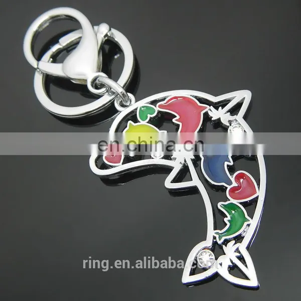 Exquisite Gift Custom Hollow Dolphin Turtle Metal Keychain photo-3