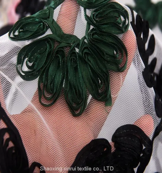 Hand Lace Embroidery Net Flower Tulle Fabric