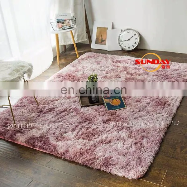 Cheap China 100% Polyester Long Pile Tie-dying PV Plush Rug Area Carpet photo-4