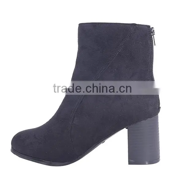 Best Selling Woman High Heel Ankle Boots Side Macrame China Forester Back Zipper Boots photo-4
