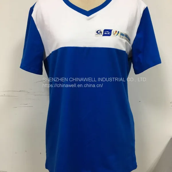 Ladies' 95%cotton 5%spandex V Neck T Shirt