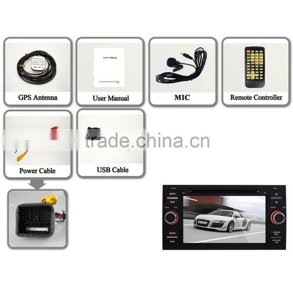 7" FORD Focus Car GPS Android 4.4.4 Car GPS DVD Player for FORD FOCUS C-MAX FIESTA FUSION GALAXY KUGA WIFI, 3G,Bluetooth,SWC photo-3