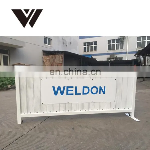 2m Square Tube Slik-printing Logo Outdoor Cafe Barriers With Wooden Panel photo-3