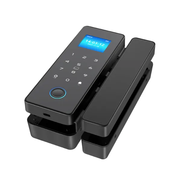 Glass Door Lock no Wiring no Opening Semiconductor Fingerprint Lock Bluetooth With Screen Applet Electronic Access Lock