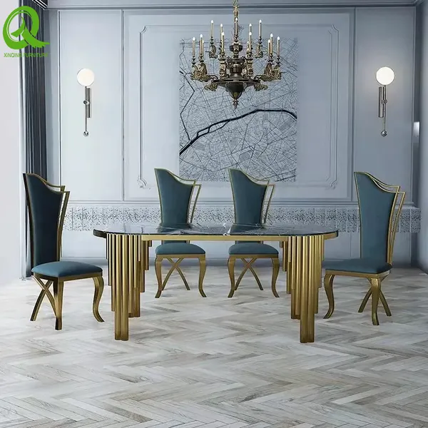 Dining Room Furniture Metal Luxury Banquet Wedding Hotel Restaurant Tables Modern Dining Tables for Events photo-2