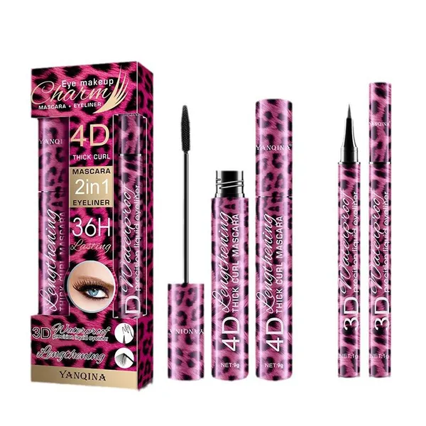 YANQINA Leopard Print Eyeliner & Mascara 2-in-1 Set Waterproof, Smudge-Proof Mascara Makeup WhatsApp +86-13359210945 photo-5