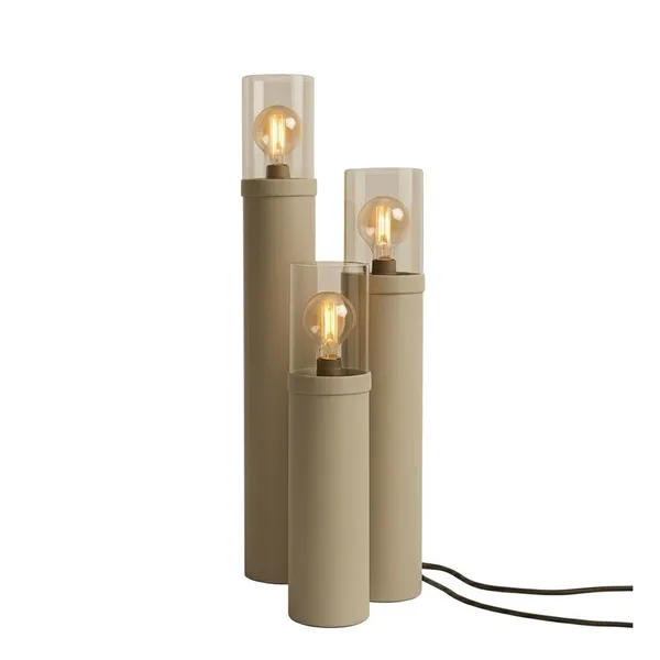 Minimalist Tube Floor Lamp With Amber Glass Cylinder – E27 photo-4