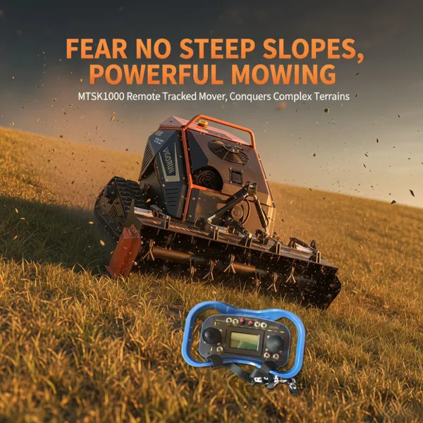 VIGORUN MTSK1000 Tractorsrotary Mower Self-Locking Motor 2026 Remote Control Lawn Mower 39” Wide For Highway Medians
