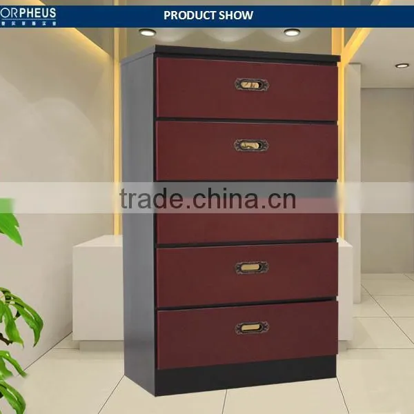 Space Saving Cabinet Designs Wine-red Colour Metal Drawer Cabinet Small Storage Cabinet On Table Top photo-2