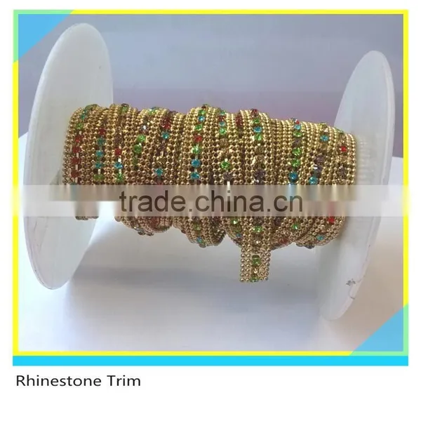 Fashion 888 Crystal Rhinestone Trims For Shoes 2 Rows Cup Chain 10 Yards 1 Roll photo-2