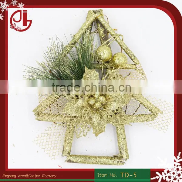 Animated Wooden Christmas Garland Wholesales Christmas Decorations Supplies Artificial Glitter Flowers