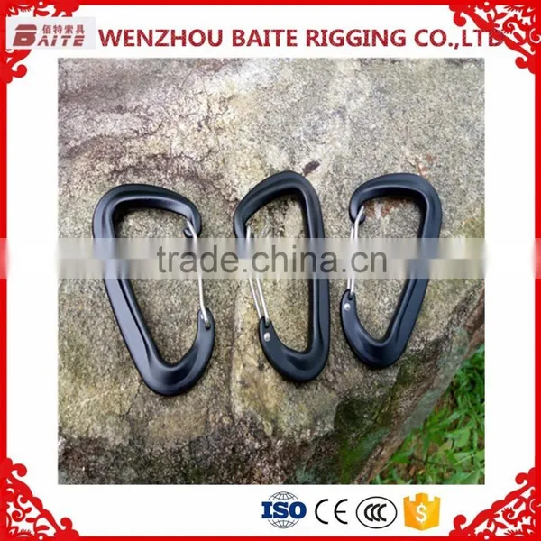 Outdoor Blue D Shaped Carabiner Bit Aluminum Snap Hook, Mini Carabiner Hammock Aluminum Spring Hook photo-6
