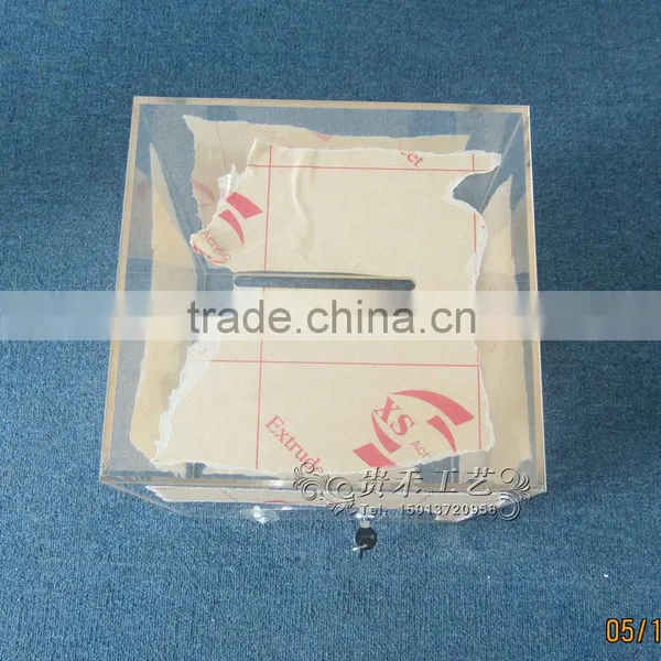 Hot Sale Acrylic Fund Raising Box,transparent Donation Box photo-5