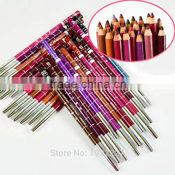 Professional Lipliner Pencil Waterproof Wooden Blend Lip Liner Pencil 15CM 23 Colors Per Set Hot 2016 Makeup Lipstick Tool photo-2