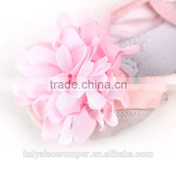 Wholesale Baby Dance Shoes,Pink Shoes With Flower Toddler Girls Bridal Ballet Shoes photo-3