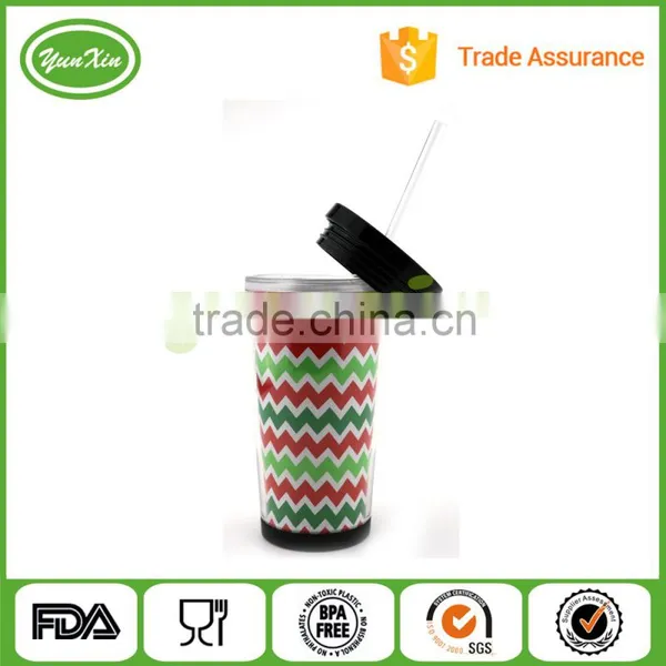 Acrylic Tumblers Paper/Photo Insert 15 oz Double Wall With Lid And Straw 16oz Paper Insert Tumbler photo-2