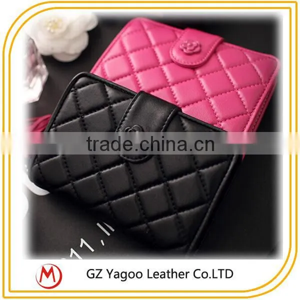 Plaid Thread Women Pure Leather Wallet With Photo Pocket photo-5