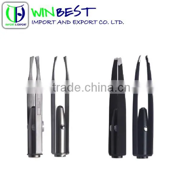The LED Electric Eyebrow Tweezers/Silver and Black Pro Tweezer With LED Spotlight