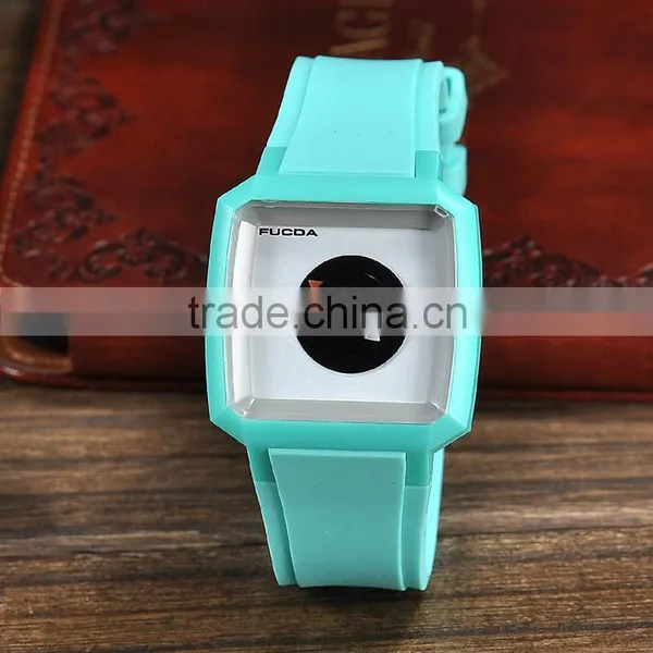 Fashion Men &Women Watches Japan Movement Waterproof Square Silicone Unisex Wristwatch, Vogue Rubber Novelty Jelly Watches photo-2
