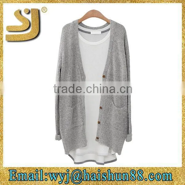 Wholesale Mongolian Cashmere Plain Ladies Fashion Winter Cardigan Ladies Cardigan Sweater photo-3
