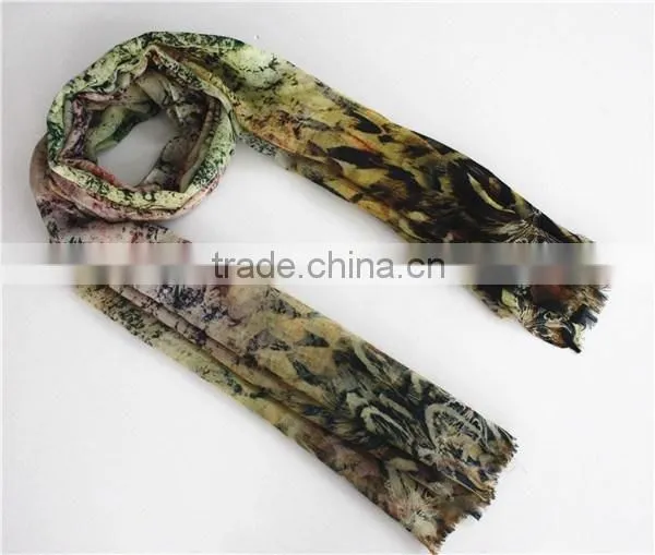 Printmaking Style Wool Scarf photo-3