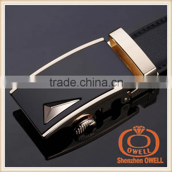 Black Cowhide Leather Belt for Man