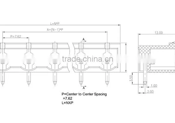 UTL High Quality Pitch 7.62mm Low Voltage Pcb Screw Clamp Terminal Block photo-4