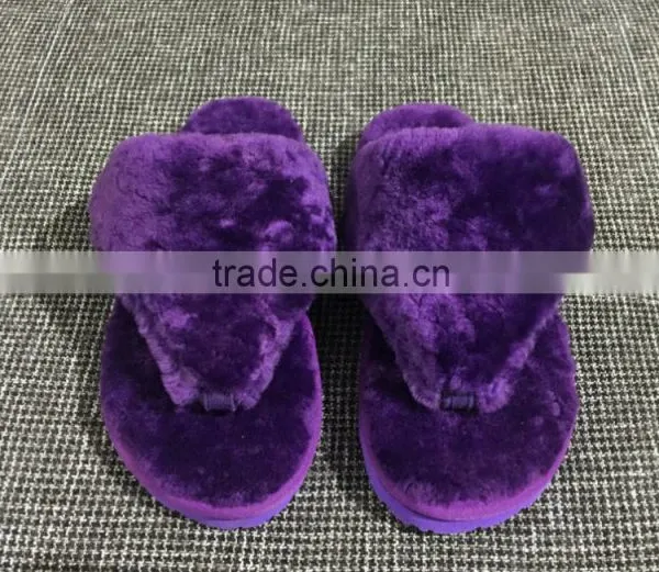 Hot Wholesale 100% Sheepskin Slippers Fur Lined Slippers photo-5