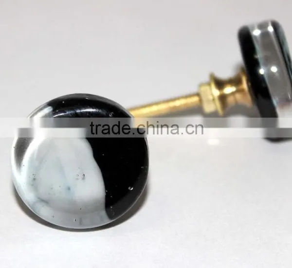 Frosted Glass Knob With Metal Fittings - 1.5 Inch photo-2