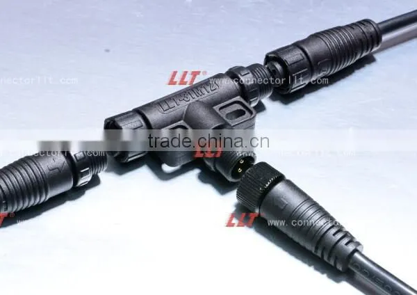 LLT Easy Installable M12 Series T Connector Outdoor Lighting Electrical Tee Connector photo-2