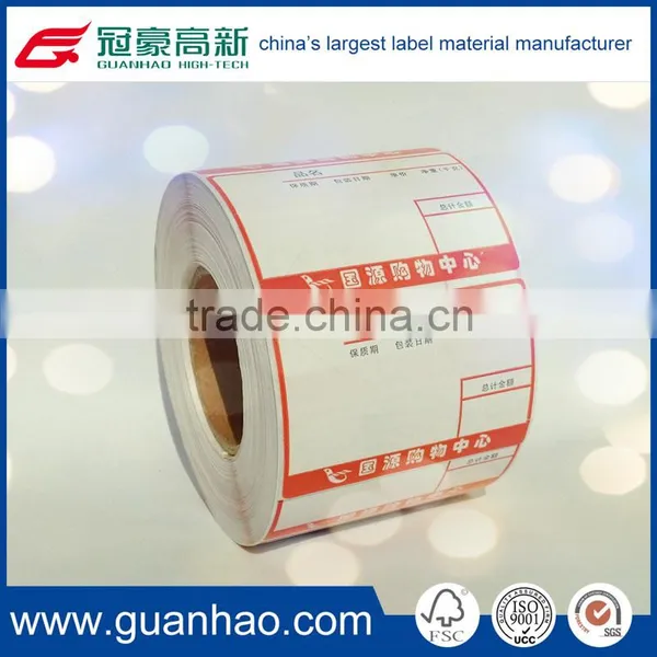 China Supplier Water Resist Adhesive Thermal Sticker Paper for Shelf Price Label