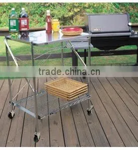 Icegreen Kitchen Use Portable Stainless Steel Folding Work Table/Utility Cart photo-2