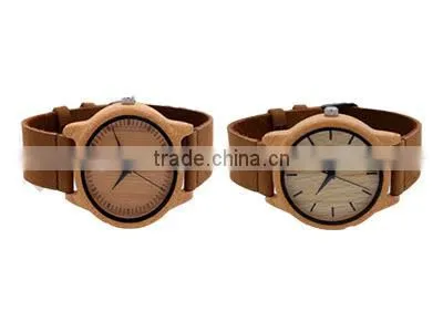 2016 Vintage Fashion Wood Watches Leather Strap Watches photo-2