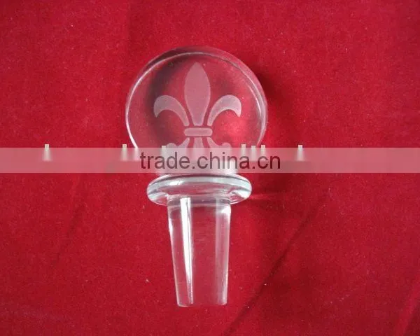 Engraved Heart Shape Crystal Wine Bottle Stopper for Wedding Gifts