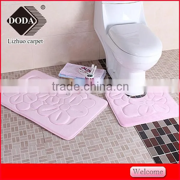 Microfiber Flannel Embossed Non Slip Pvc Backing Contour Bath Rug photo-3
