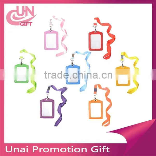 ID Window Leather Card Holder Card Case Badge Necklace Neck Strap Lanyard photo-4