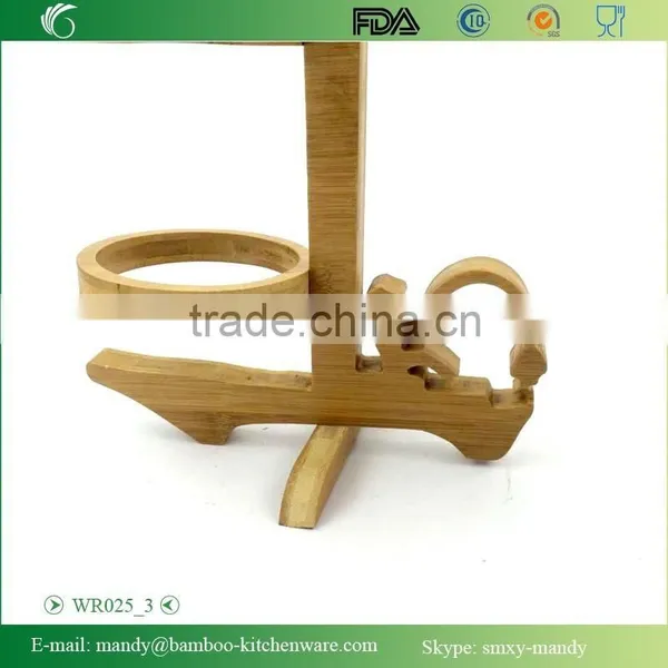 WR025 Personalized Antique Wine Rack, Red Wine Holder With Bamboo Material photo-4