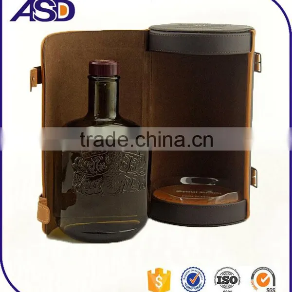 Cylindrical Wine Boxes High Quality pu Leather Wine Gift Boxes photo-3
