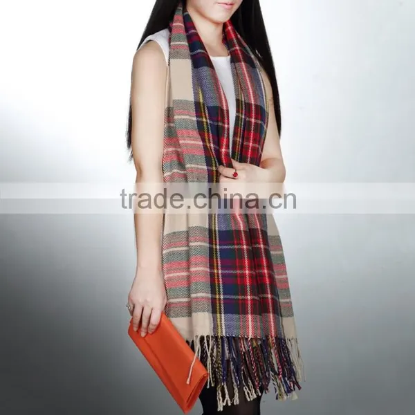 Top Quality!!! 2016 Long Fashion Casual Warm Cashmere Shawl Plaid Knitted Women Scarves photo-2