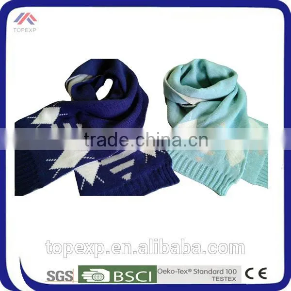 Girls Knitted Scarf Printed Short Scarf photo-5