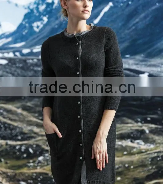 2014 New Fashion Cashmere Sweater With Buttons and Pocket