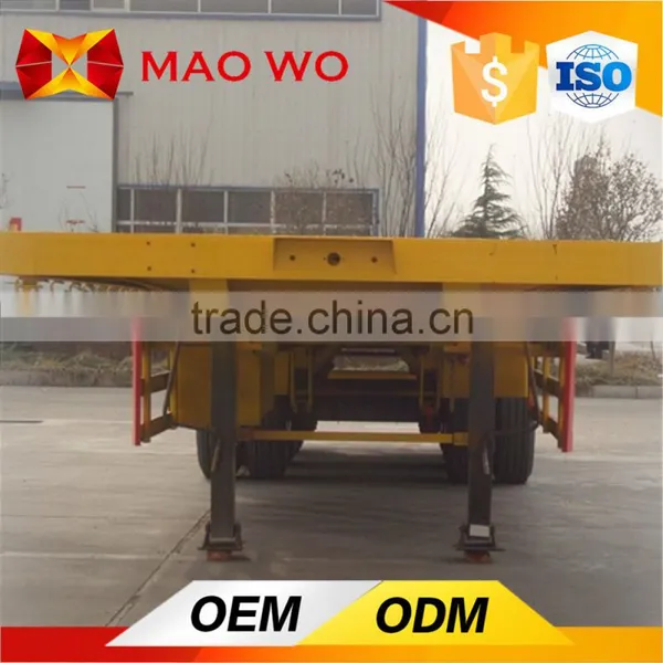 Double Use 40ft Tri-axle Twisted Lock Flatbed Trailer photo-6