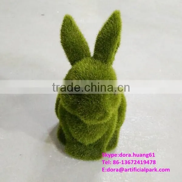 H080612 Fake Green Grass Rabbit Small Plastic Rabbits Artificial Decorative Rabbit photo-3