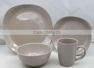 16pcs Hot Sell Three Color Glazed Ceramic Dinner Set With Color Box in Stock photo-2