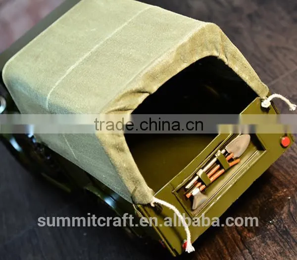 Metal Handmade Military Vehicle Old Car Model photo-6