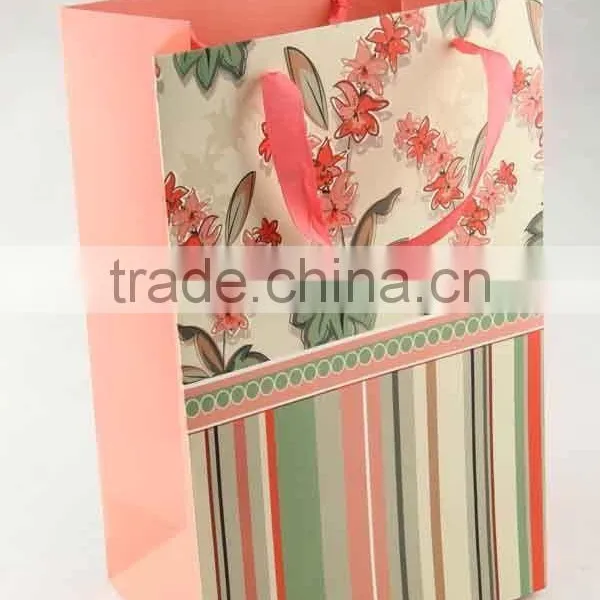 Printed Foldable Gift Bag With Stripe Patterns/ Shopping Paper Bag photo-4