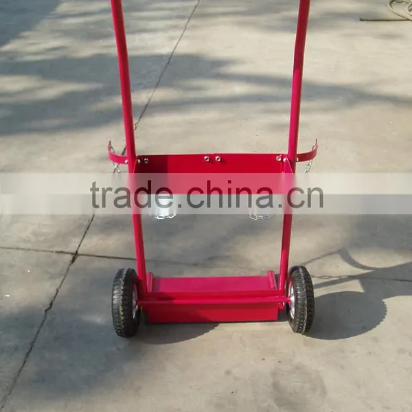 Industrial Heavy Duty Steel Double Oxygen Gas Drum Cylinder Trolley Cart photo-3