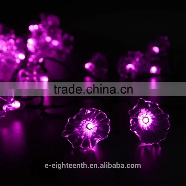 2016 New Hot Sale 20LED Solar Power Outdoor Morning Glory Shape Garden String Lights for Party Christmas Decor photo-3